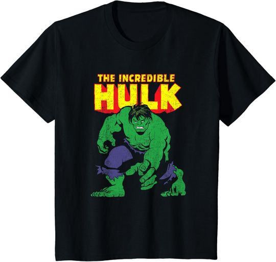 Discover Kids Marvel Comics Retro Classic The Incredible Hulk Distressed T-Shirt