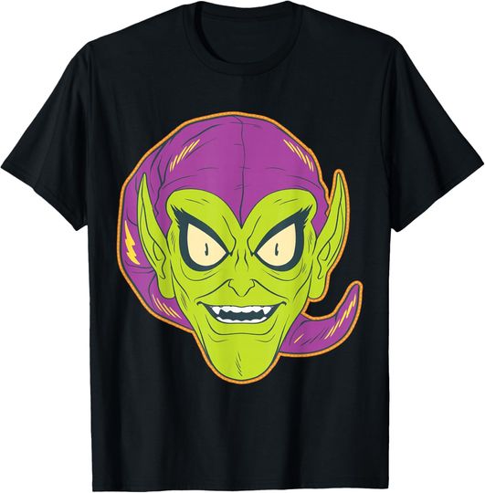 Marvel Green Goblin Halloween Retro Vintage Mask Costume T-Shirt