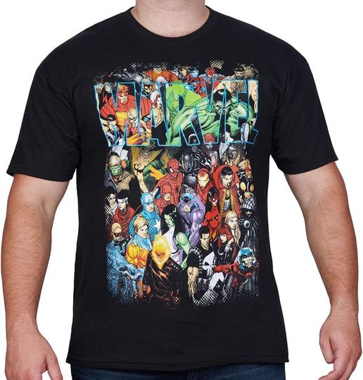 Discover Marvel Mens Team Postal Service Group Shot T-Shirt