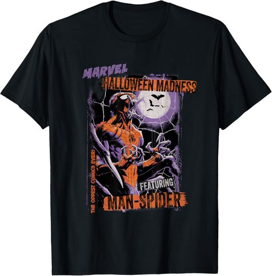 Discover Marvel Spider-Man Halloween Madness Featuring Man-Spider T-Shirt