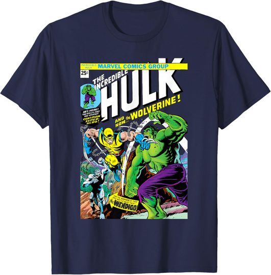 Discover Marvel Comics Retro Classic Hulk & Wolverine Comic Poster T-Shirt