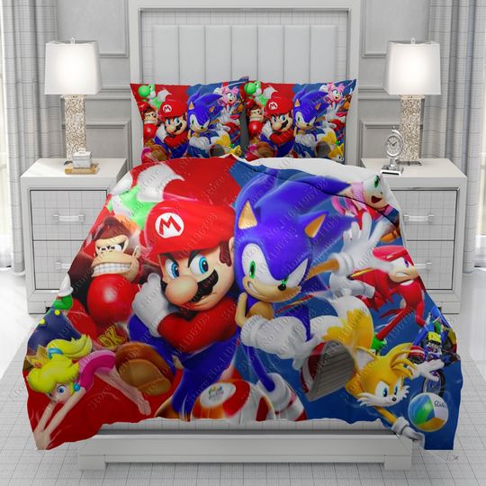 Discover Mario 3D Duvet Cover men women/Children KID Printing Disney cartoon Bedding Set  Comforter Bed Soft