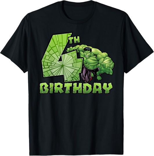 Discover Marvel Avengers Hulk Smash 4th Birthday T-Shirt