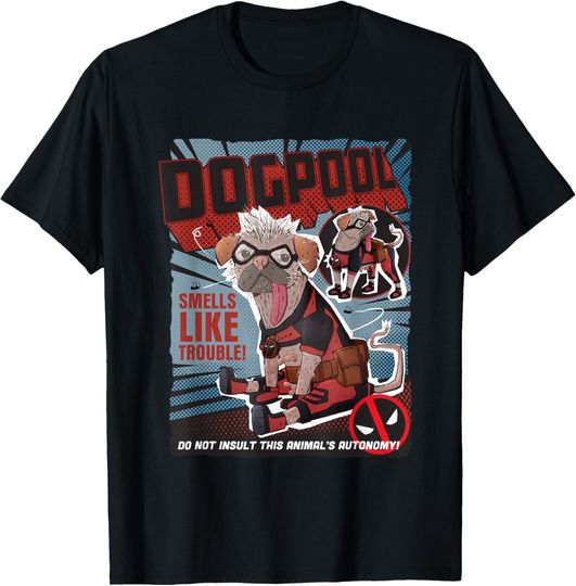 Discover Marvel Deadpool & Wolverine Dogpool Doodle Comic Book Cover T-Shirt