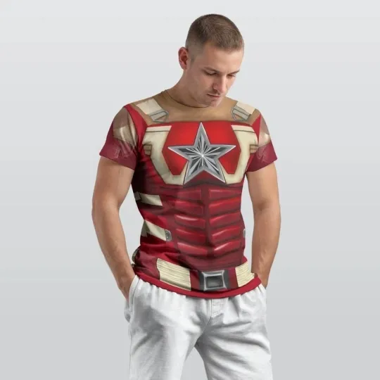 Discover Red Guardian 3D Cosplay T-Shirt Thunderbolts Halloween Shirt