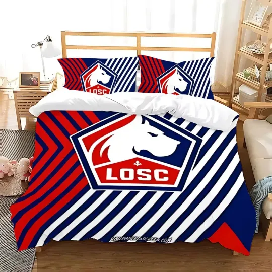 Discover Lille OSC Duvet Cover Pillowcase Bedding Set Football Club Baby LOGO Single Twin Queen Children's bedroom decoration Gifts