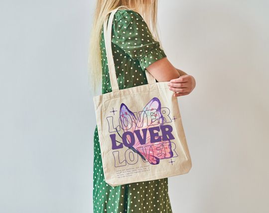 Discover Lover Canvas Tote Bag, Butterfly Merch, taylorr version Bag, Love, Eras Tour