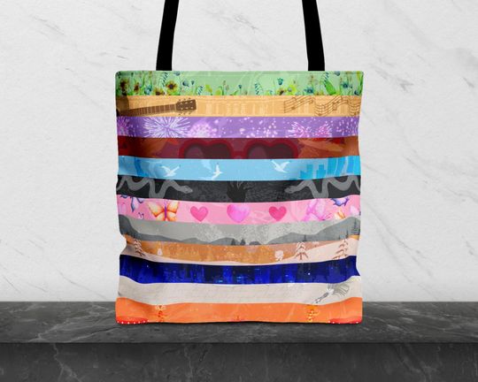 Discover All Eras Inspired Tote Bag - Colorful Print Fabric Bag