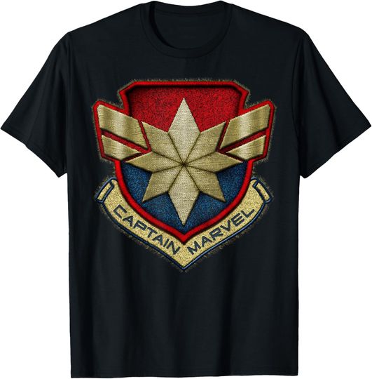 Marvel Captain Marvel Stitch Badge Logo T-Shirt