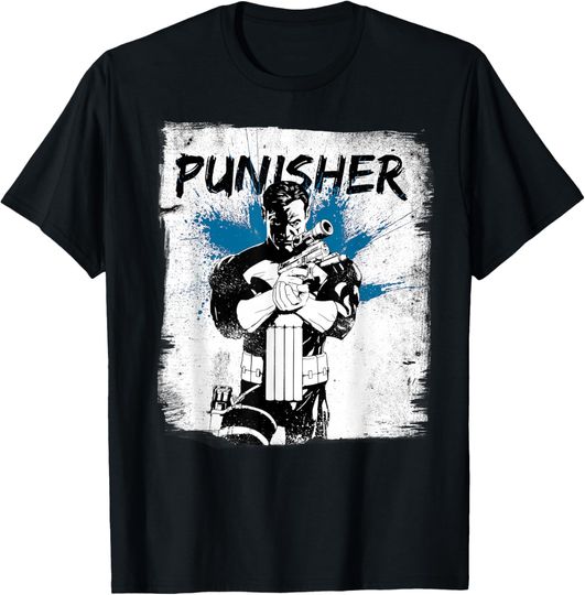 Marvel The Punisher Chalked Out Paint Splat Graphic T-Shirt T-Shirt