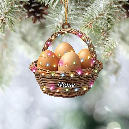 Discover Personalized Egg Basket Christmas Ornament, Eggs Christmas Ornament, Cooking Ornament, Kitchen Ornament, Chef Ornament Gift