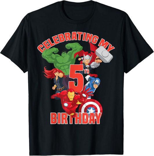 Discover Marvel Avengers Celebrating My 5th Birthday T-Shirt
