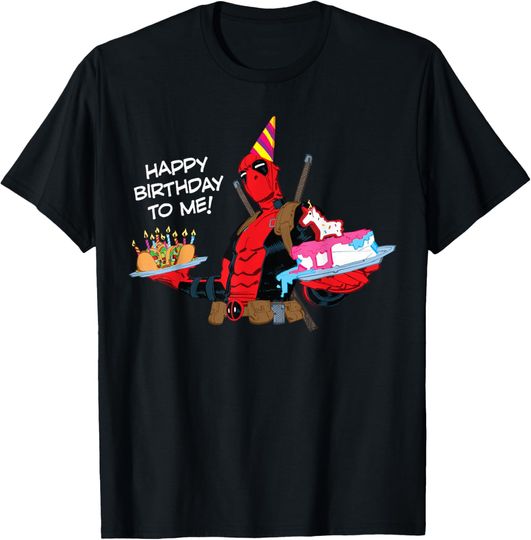 Discover Marvel Deadpool "Happy Birthday to Me!" Funny Birthday Party T-Shirt