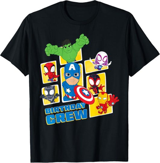 Discover Marvel Spidey and His Amazing Friends "Birthday Crew" Party T-Shirt