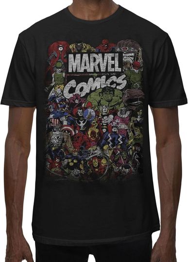 Discover Marvel Avengers Crew Comics Logo Adult Mens Graphic T-Shirt