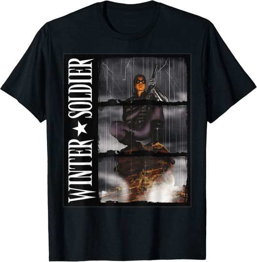 Marvel Winter Soldier Block Portrait T-Shirt