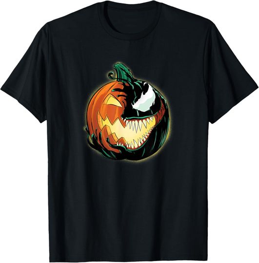 Marvel Venom Halloween Symbiote Pumpkin Jack-O'-Lantern T-Shirt