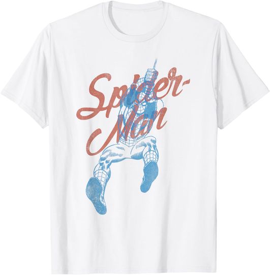 Discover Marvel Comics Retro Classic Spider-Man Distressed Vintage T-Shirt
