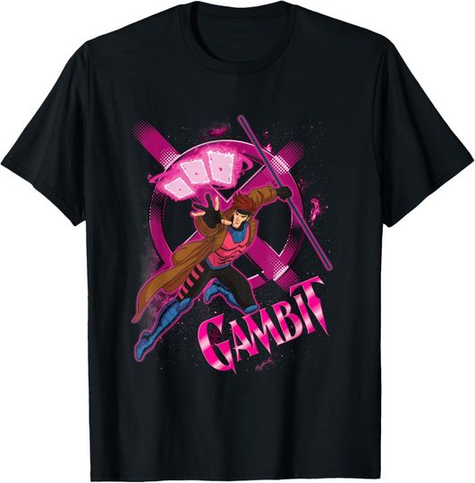 Discover Marvel X-Men Gambit Throwing Cards Epic Shot T-Shirt