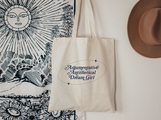 Discover the dream girl canvas tote