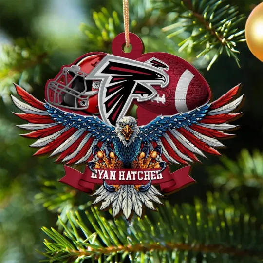 Discover Personalized Atlanta Team Football Falconss Eagle Sport Ornament, Gift For Fans