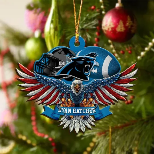 Discover Personalized Carolina Team Football Pantherss Eagle Sport Ornament, Gift For Fan