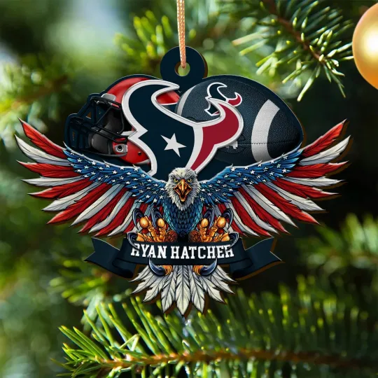 Discover Personalized Houston Team Football Texanss Eagle Sport Ornament, Gift For Fans