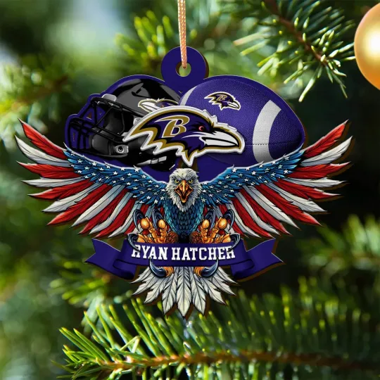 Discover Personalized Baltimore Team Football Ravenss Eagle Sport Ornament, Gift For Fans