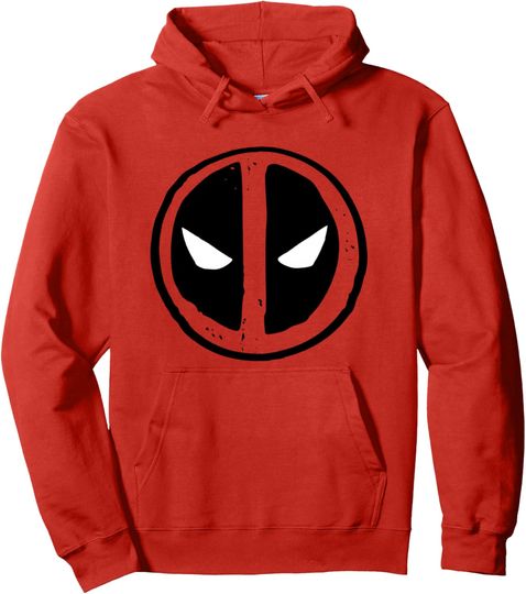 Marvel Deadpool Distressed Icon Big Chest Logo Pullover Hoodie, Gift For Fan