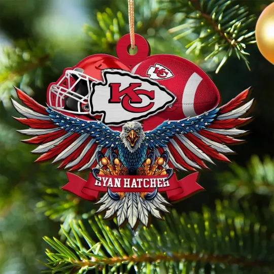 Discover Personalized Kansas City Team Football Chiefss Eagle Sport Ornament,Gift For Fan