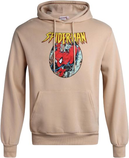 Marvel Mens Avengers Fleece Hoodie Sweatshirt – Retro Iron Man, Hulk, Captain America, Thor, Spider-Man, Gift For Fan