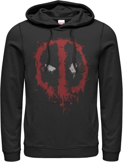 Discover Marvel mens Deadpool Splatter Icon Hoodie Sweatshirt