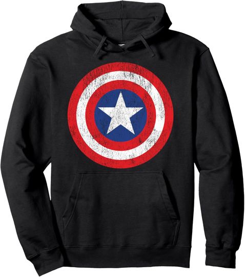 Marvel Captain America Shield Logo Pullover Hoodie, Gift For Fan