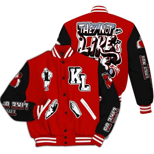 Discover Varsity Jacket To Match Retro Fire Red 6s - Dislike Us All Over Print Varsity Jacket