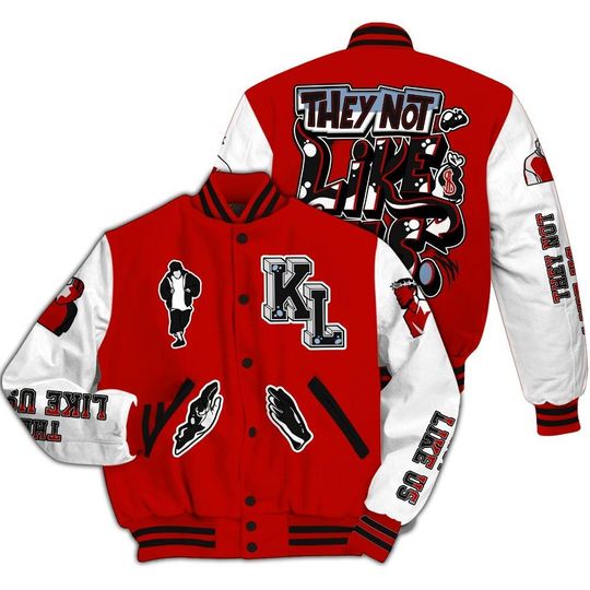 Discover Varsity Jacket To Match OG Fire Red 5s - Dislike Us All Over Print Varsity Jacket