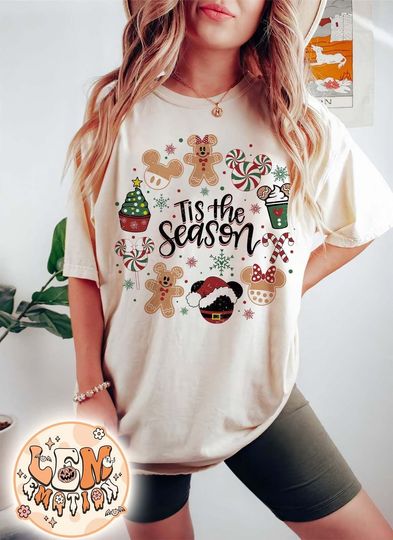 Discover Retro Tis The Season Christmas Shirt, Christmas Mickey Shirt, Magic Kingdom Christmas Shirt, Mickey and Friends Christmas Tee,Christmas Gift