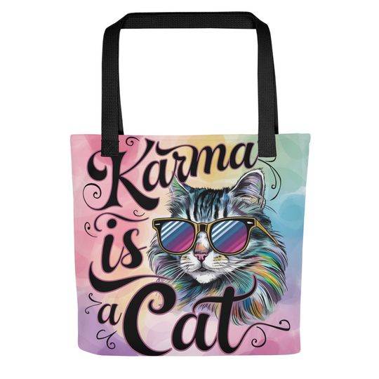 Discover Taylorr Swifts Karma Tote Bag: Midnights-Inspired Cat Art