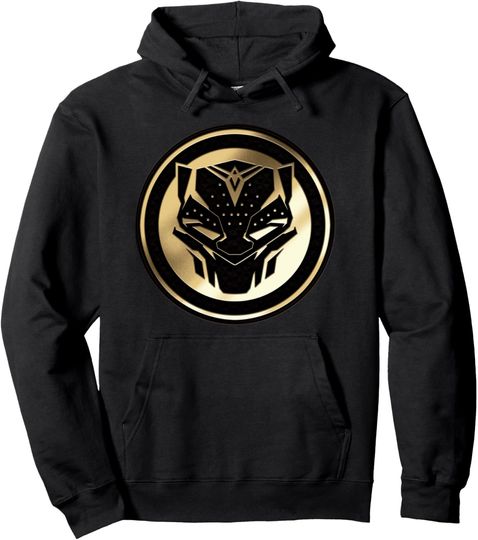 Marvel Black Panther: Wakanda Forever New Panther Mask Gold Pullover Hoodie, Gift For Fan