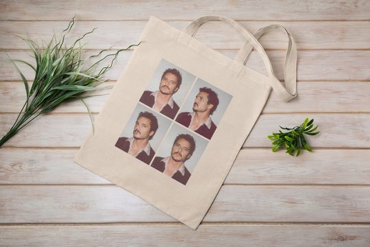 Pedro Pascal Collage Tote Bag, Eco Tote Bag, Cotton Canvas Tote Bag, Perfect Gift Actor Tote Bag