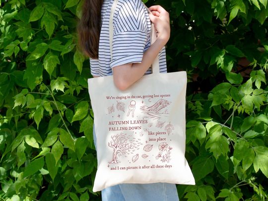 Discover All Too Well Inspired Canvas Tote Bag, Fall Vibes, Cozy Merch