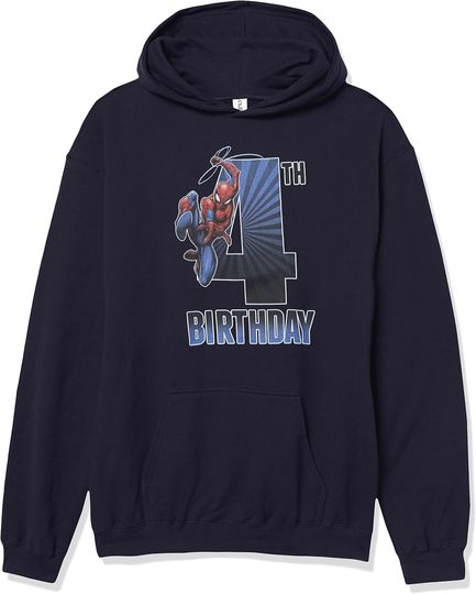 Marvel Kids' Spiderman 4th Bday Hoodie, Gift For Fan