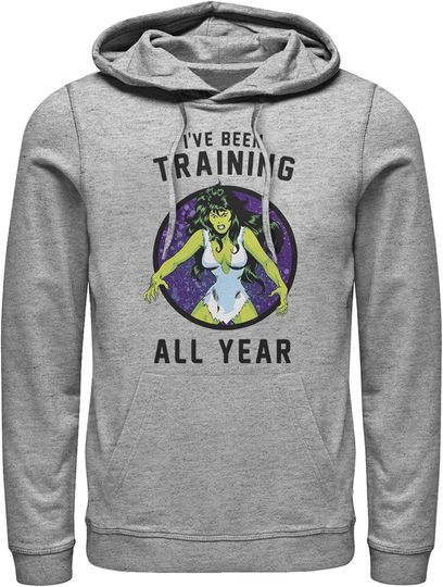 Men's Marvel Classic She-Hulk I've Been Training All Year Pull Over Hoodie, Gift For Fan