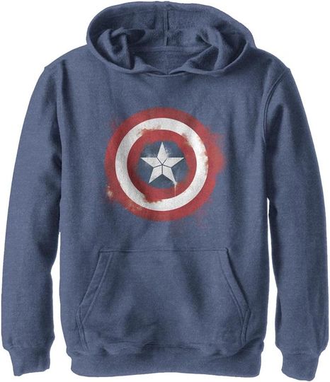 Marvel Kids' Captain America Spray Logo Hoodie, Gift For Fan