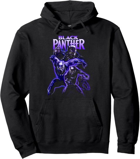 Discover Marvel Black Panther: Wakanda Forever Purple Neon Panthers Pullover Hoodie