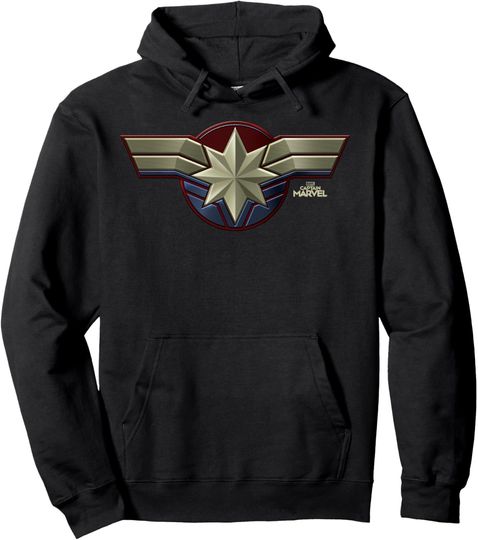 Discover Marvel Captain Marvel Movie Chest Symbol Hoodie Pullover Hoodie