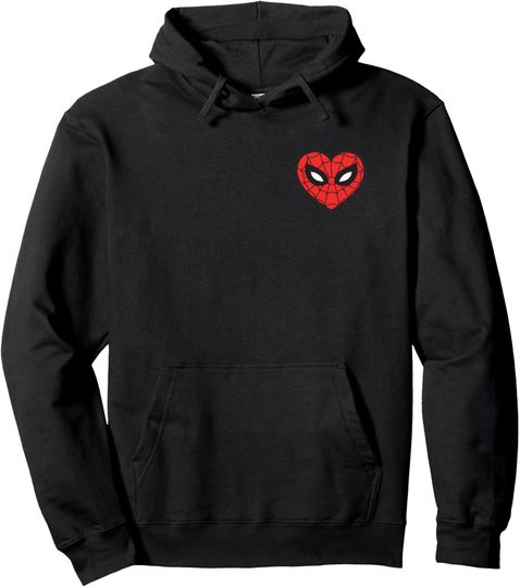 Discover Marvel Spider-Man Valentine’s Day Love Sixties Heart Mask Pullover Hoodie