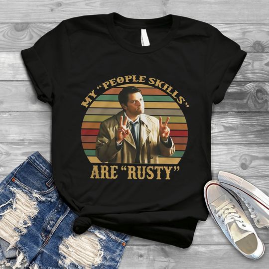 Castiel Supernatural My People Skills Are Rusty Vintage T-Shirt