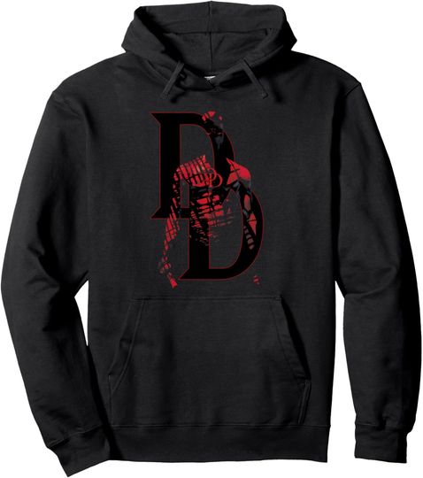 Marvel Daredevil Man Without Fear Shadow Logo Hoodie Pullover Hoodie, Gift For Fan
