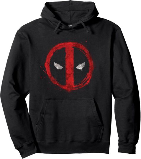 Discover Marvel Deadpool Symbol Red Spray Paint Pullover Hoodie