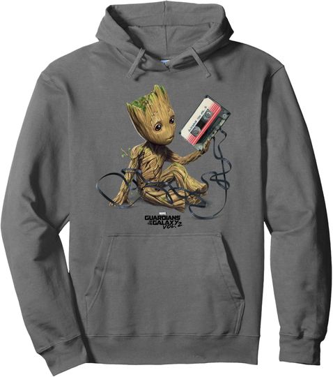 Marvel Guardians Of The Galaxy Vol. 2 Groot Tape Portrait Pullover Hoodie, Gift For Fan